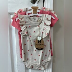 Rabbit and Bear baby girl onesie set 3-6mo